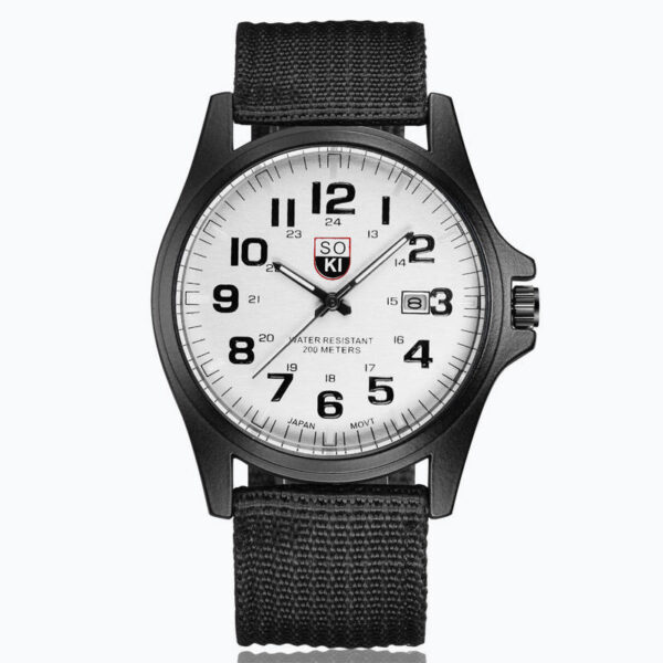 Men's Nylon Strap Quartz Watch Fashion Casual Round Hand Date Men's Watches