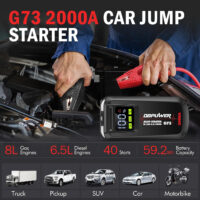 DBPOWER Jump Starter 2000A Peak Portable Car Jump Starter for Up to 8.0L Gas and 6.5L Diesel Engines, 12V Lithium Battery Booster Pack with 2.5" LCD Display, Smart Jumper Cables and LED Light - Image 2