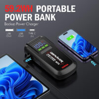 DBPOWER Jump Starter 2000A Peak Portable Car Jump Starter for Up to 8.0L Gas and 6.5L Diesel Engines, 12V Lithium Battery Booster Pack with 2.5" LCD Display, Smart Jumper Cables and LED Light - Image 3