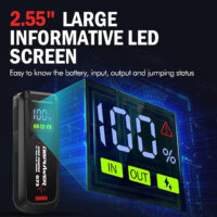 DBPOWER Jump Starter 2000A Peak Portable Car Jump Starter for Up to 8.0L Gas and 6.5L Diesel Engines, 12V Lithium Battery Booster Pack with 2.5" LCD Display, Smart Jumper Cables and LED Light - Image 4