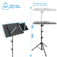 Projector Tripod Stand Folding Laptop Stand w/ Height Tilt Adjustment Portable DJ Equipment Holder Mount Elevator For Stage Studio Home Office - Image 3