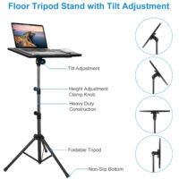 Projector Tripod Stand Folding Laptop Stand w/ Height Tilt Adjustment Portable DJ Equipment Holder Mount Elevator For Stage Studio Home Office - Image 4