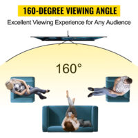 VEVOR Tripod Projector Screen with Stand 60 inch 16:9 4K HD Projection Screen Stand Wrinkle-Free Height Adjustable Portable Screen for Projector Indoor & Outdoor for Movie, Home Cinema, Gaming, Office - Image 3