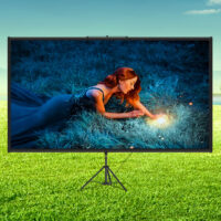 VEVOR Tripod Projector Screen with Stand 60 inch 16:9 4K HD Projection Screen Stand Wrinkle-Free Height Adjustable Portable Screen for Projector Indoor & Outdoor for Movie, Home Cinema, Gaming, Office - Image 8
