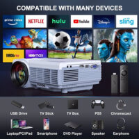Projector with WiFi and Bluetooth, FUDONI 5G WiFi Native 1080P Projector 14000L 4K Supported, Portable Movie Outdoor Projector for Home Theater(banned by Amazon) - Image 3