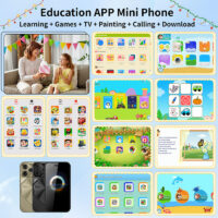 Christmas Gifts, New Student Phone 3+64GB Mini Smartphone with Fun Education APP Learning Games Painting Cartoon, Small Unlocked Smartphone, 3.0 HD Screen, 2600mAh Battery, Dual SlM - Image 5