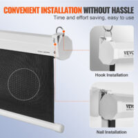 VEVOR Manual Projector Screen, 100 inch 16:9 4K 1080 HD Retractable Pull Down Projector Screen, Auto-Locking Portable Movie Screen for Family Home Office Theater - Image 5