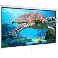 VEVOR Manual Projector Screen, 100 inch 16:9 4K 1080 HD Retractable Pull Down Projector Screen, Auto-Locking Portable Movie Screen for Family Home Office Theater - Image 9