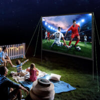 VEVOR Projector Screen with Stand, 120 inch 16:9 4K 1080 HD Outdoor Movie Screen with Stand, Wrinkle-Free Projection Screen with Bar Feet and Carry Bag, for Home Theater Cinema Backyard Movie Night - Image 8