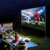 VEVOR Projector Screen with Stand, 150 inch 16:9 4K 1080 HD Outdoor Movie Screen with Stand, Wrinkle-Free Projection Screen with Tripods and Carry Bag, for Home Theater Cinema Backyard Movie Night - Image 8