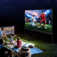 VEVOR Projector Screen with Stand, 100 inch 16:9 4K 1080 HD Outdoor Movie Screen with Stand, Wrinkle-Free Projection Screen with Bar Feet and Carry Bag, for Home Theater Cinema Backyard Movie Night - Image 8
