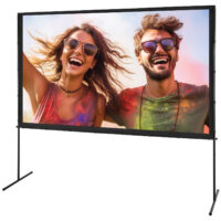 VEVOR Projector Screen with Stand, 100 inch 16:9 4K 1080 HD Outdoor Movie Screen with Stand, Wrinkle-Free Projection Screen with Bar Feet and Carry Bag, for Home Theater Cinema Backyard Movie Night - Image 9