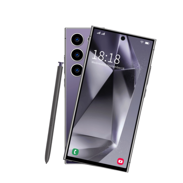 8+256GB Dual SIM I24 Ultra Android Phone - 6.8" Full HD Display, Built-In Pen, Unlocked For Worldwide Use - High-Performance Mobile With Advanced Camera And Long- Lasting Battery(Purple)