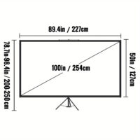 80/100-Inch 16:9 4K HD Tripod Projector Screen with Stand - Wrinkle-Free, Height-Adjustable, Portable for Indoor/ Outdoor Movie Nights, Home Cinema, Gaming & Office Use, - Image 11
