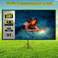 80/100-Inch 16:9 4K HD Tripod Projector Screen with Stand - Wrinkle-Free, Height-Adjustable, Portable for Indoor/ Outdoor Movie Nights, Home Cinema, Gaming & Office Use, - Image 6