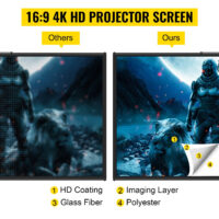 80/100 Inch Portable Projector Screen 16:9 HD 4K Home Theater Outdoor Projection Screen with Adjustable Stand Wrinkle-Free for Movies Gaming Office Use - Image 11