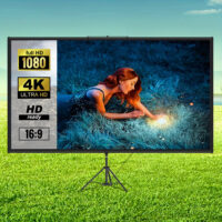 80/100 Inch Portable Projector Screen 16:9 HD 4K Home Theater Outdoor Projection Screen with Adjustable Stand Wrinkle-Free for Movies Gaming Office Use - Image 9