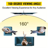80/100 Inch Portable Projector Screen 16:9 HD 4K Home Theater Outdoor Projection Screen with Adjustable Stand Wrinkle-Free for Movies Gaming Office Use - Image 14
