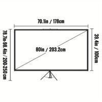 80/100 Inch Portable Projector Screen 16:9 HD 4K Home Theater Outdoor Projection Screen with Adjustable Stand Wrinkle-Free for Movies Gaming Office Use - Image 15