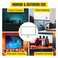 80/100 Inch Portable Projector Screen 16:9 HD 4K Home Theater Outdoor Projection Screen with Adjustable Stand Wrinkle-Free for Movies Gaming Office Use - Image 16