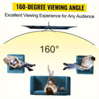 80/100 Inch Portable Projector Screen 16:9 HD 4K Home Theater Outdoor Projection Screen with Adjustable Stand Wrinkle-Free for Movies Gaming Office Use - Image 5