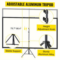 80/100 Inch Portable Projector Screen 16:9 HD 4K Home Theater Outdoor Projection Screen with Adjustable Stand Wrinkle-Free for Movies Gaming Office Use - Image 8