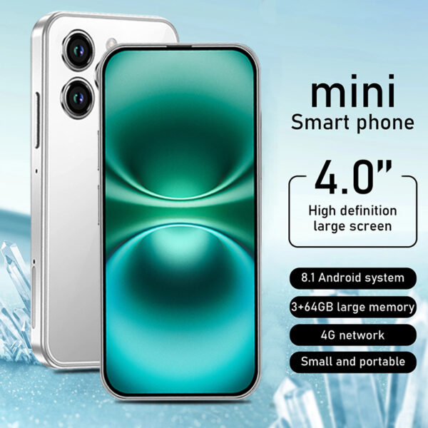 Full Screen Mini Phone Best Holiday Gifts, New Student Phone, 2750mAh Battery 3+64GB Smartphone with Fun Education APP Learning Games Painting Cartoon, Small Unlocked Smartphone, Dual SlM
