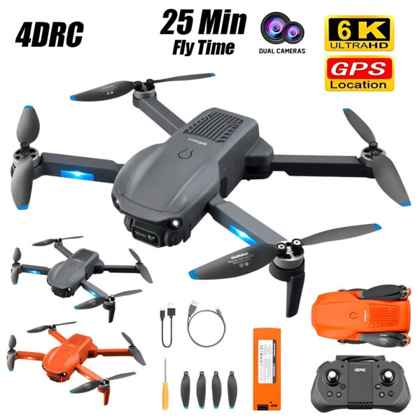 4DRC F12 RC Drone GPS 5G WIFI 6K HD Wide Angle Dual Camera Smart Follow Quadcopter,Professional drones/adult drones, for beginners