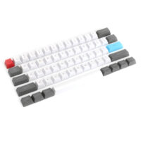 61 Keys White&Grey Keycap Set OEM Profile PBT Thick ANSI Layout Keycaps for 60% Mechanical Keyboard - Image 2