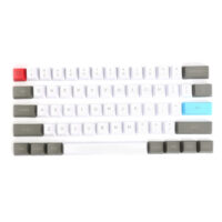 61 Keys White&Grey Keycap Set OEM Profile PBT Thick ANSI Layout Keycaps for 60% Mechanical Keyboard - Image 3