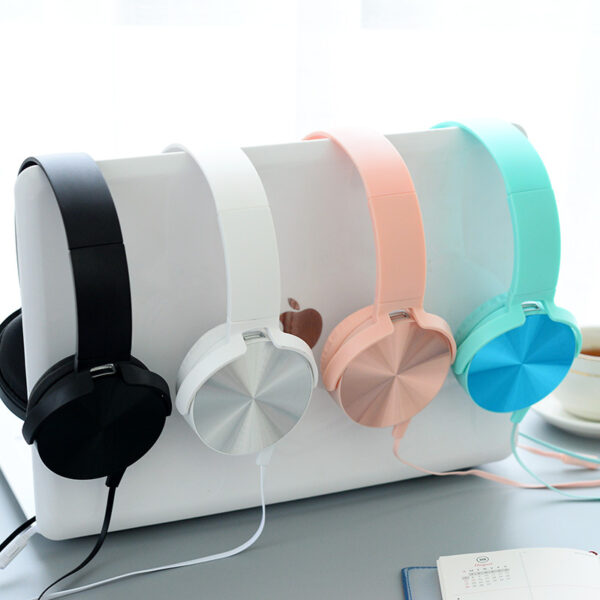Creative metal headphone with microphone adjustable sound computer phone headset