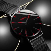 2022 Minimalist Men's Fashion Ultra Thin Watches Simple Men Business Stainless Steel Mesh Belt Quartz Watch relogio masculino - Image 3