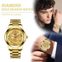 Business Gift Waterproof Gold Men's Diamond Quartz Watch Classic - Image 2