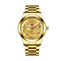 Business Gift Waterproof Gold Men's Diamond Quartz Watch Classic - Image 3