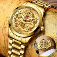 Business Gift Waterproof Gold Men's Diamond Quartz Watch Classic - Image 4