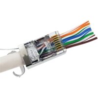 IDEAL 85-368 Shielded Feed-Thru CAT-6A/6/5-E Modular Plugs for Larger Diameter Conductors, 25-Pack - Image 6