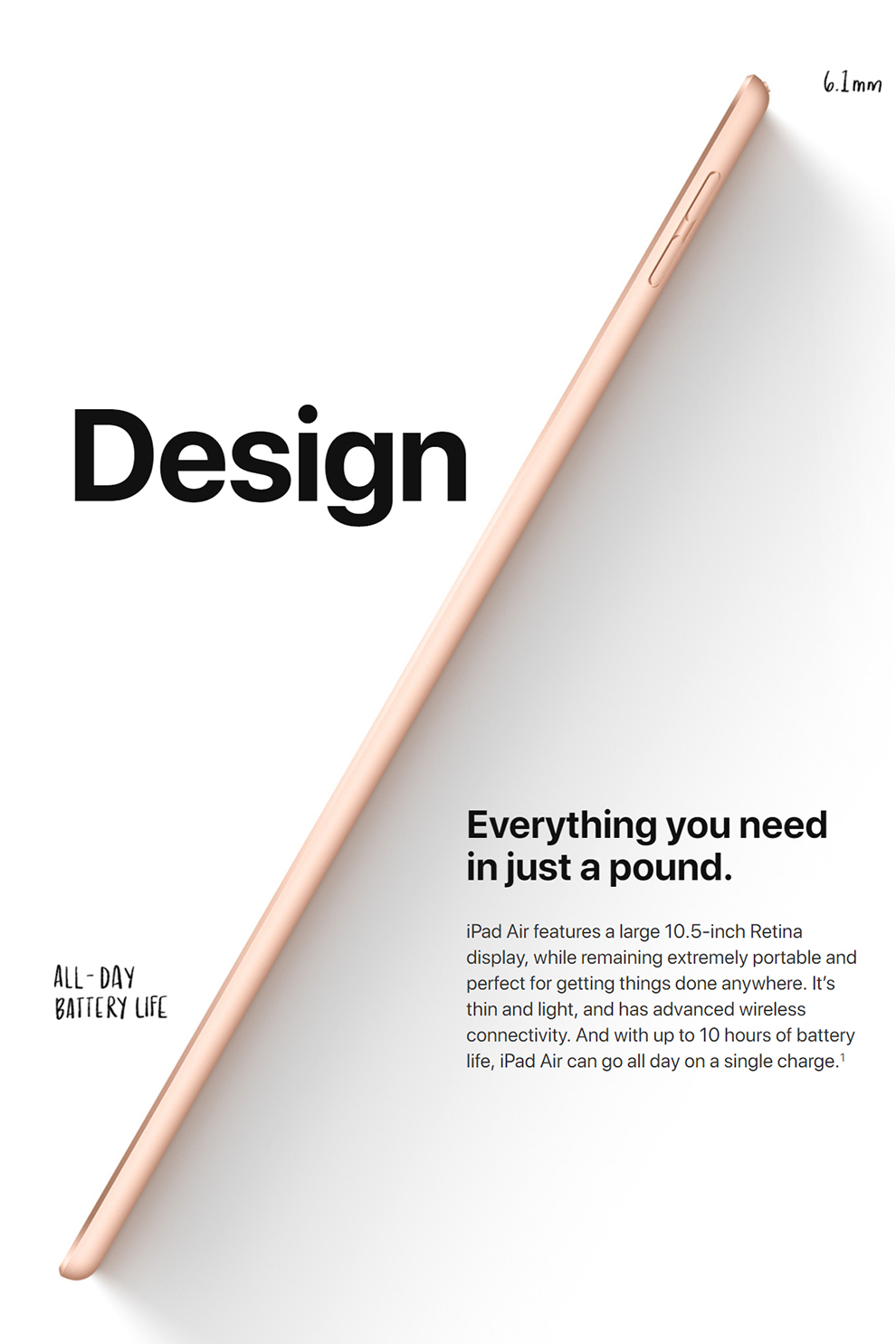 Original Apple iPad Air 10.5-inch ( A12 Chip TouchID Super Portable IOS Tablet Deep Gray 256GB - Image 4