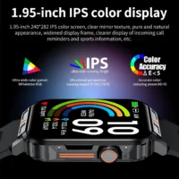Color: Green - MISIRUN Outdoor Sports Smart Watch 1.95" HD Screen Bluetooth Call Smartwatch Health Monitoring IP68 Waterproof Fitness Tracker - Image 3