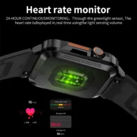 Color: Green - MISIRUN Outdoor Sports Smart Watch 1.95" HD Screen Bluetooth Call Smartwatch Health Monitoring IP68 Waterproof Fitness Tracker - Image 6