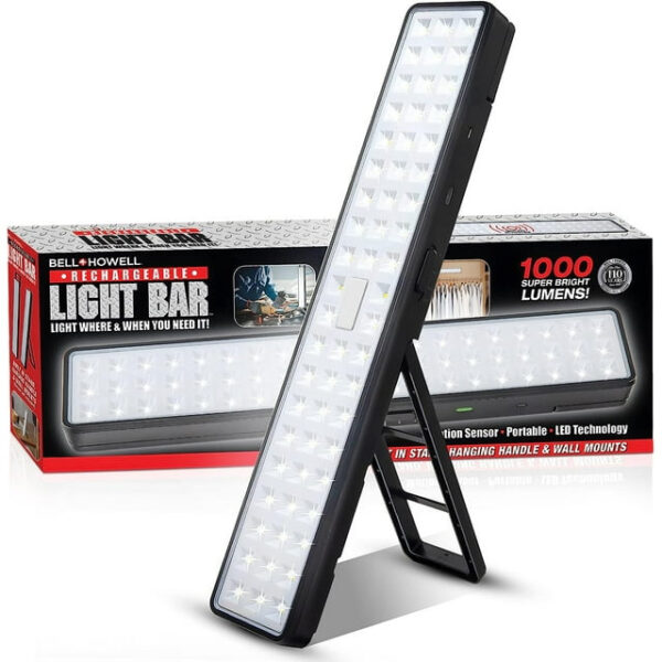Bell + Howell Rechargeable LED Light Bar Portable Under Cabinet Light, 1000 Lumens, Motion Sensor