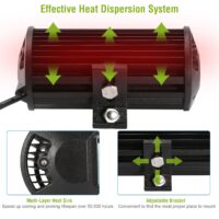 7in LED Light Bar 120W 12000LM LED Work Light Pods Offroad Driving Lights IP67 Waterproof Fog Light Spot Flood Beam for Jeep Trailer Truck Bus Boat - Image 4