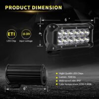 6Inch 2x 36W DOT Approved Led Light Bar Spot Beam Fog Lights Offroad Driving Work Light for UTV SUV ATV Truck 4WD Jeep - Image 6