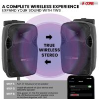 5 Core 10 inch PA Portable Bluetooth Party Speaker Karaoke Boombox + 2 Wireless Mics : ACTIVE HOME 10 2-MIC - Image 2