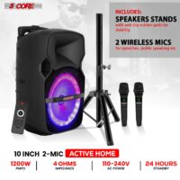 5 Core 10 inch PA Portable Bluetooth Party Speaker Karaoke Boombox + 2 Wireless Mics : ACTIVE HOME 10 2-MIC - Image 12