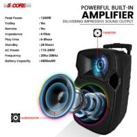 5 Core 10 inch PA Portable Bluetooth Party Speaker Karaoke Boombox + 2 Wireless Mics : ACTIVE HOME 10 2-MIC - Image 3