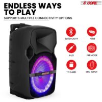 5 Core 10 inch PA Portable Bluetooth Party Speaker Karaoke Boombox + 2 Wireless Mics : ACTIVE HOME 10 2-MIC - Image 6