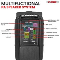 5 Core 10 inch PA Portable Bluetooth Party Speaker Karaoke Boombox + 2 Wireless Mics : ACTIVE HOME 10 2-MIC - Image 7