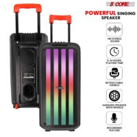 5 Core 8 Inch Bluetooth DJ Speaker 3 Way Boom Box Party Speakers Karaoke Machine Portable PA Bocina for Singing with 2 Wireless Microphone + Light PLB 8X2 2MIC - Image 5