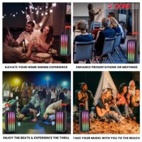 5 Core 8 Inch Bluetooth DJ Speaker 3 Way Boom Box Party Speakers Karaoke Machine Portable PA Bocina for Singing with 2 Wireless Microphone + Light PLB 8X2 2MIC - Image 9