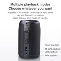 ZEALOT S32 Portable Bluetooth Speaker, Wireless Speaker, S32 Samll Outdoor Speaker, IPX5 Water Resistant, Stereo Pairing/USB/MIC/TF Card/AUX for iOS Andriod Men's, Children's Gift - Black - Image 5